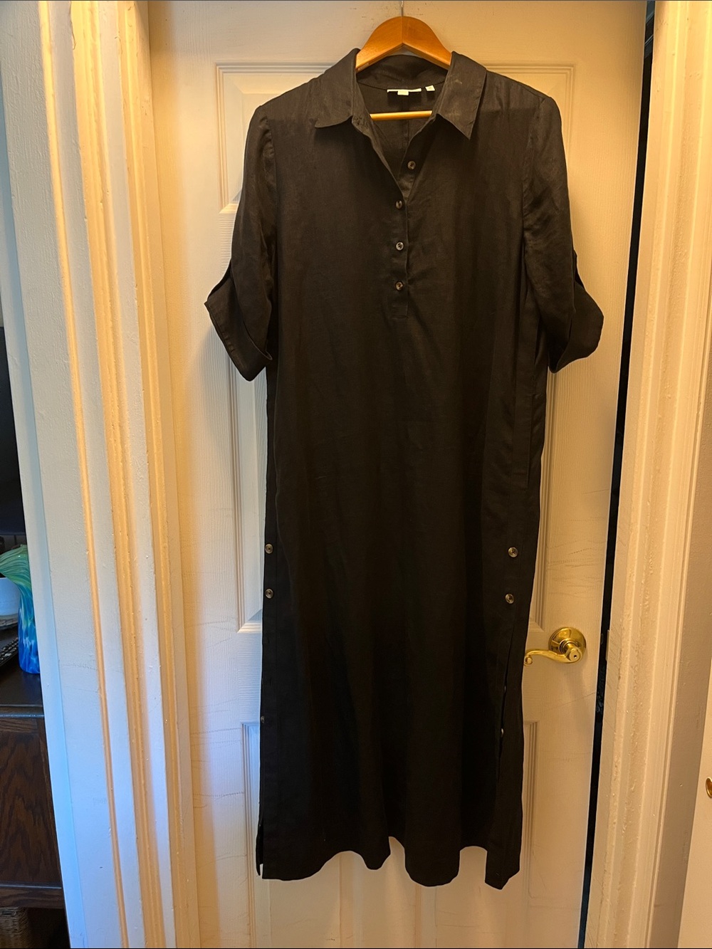 Chico's Black Midi Shirt Dress